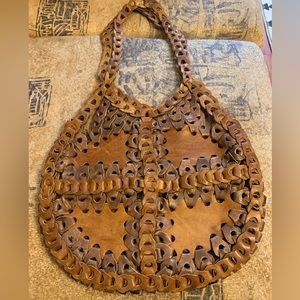 Hand crafted Vintage women’s leather shoulder bag